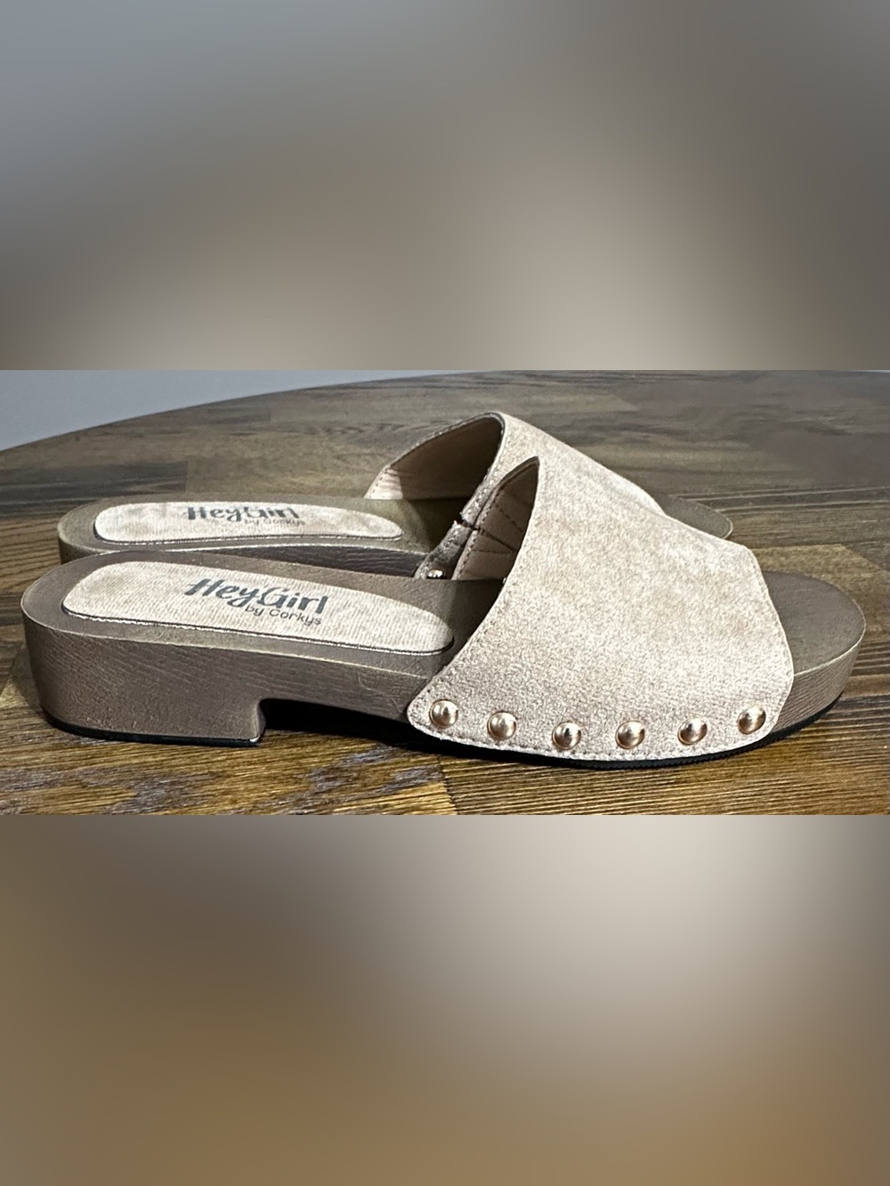Hey Girl by Corkys suede slides. new without box. Size 6